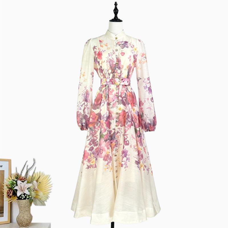 Delphine Puff-Sleeve Belted Dress 16