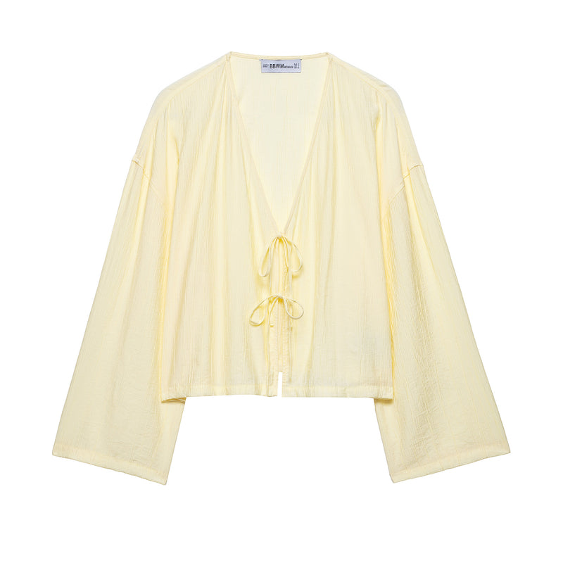 Crinkle Kimono & Shorts Set — Top