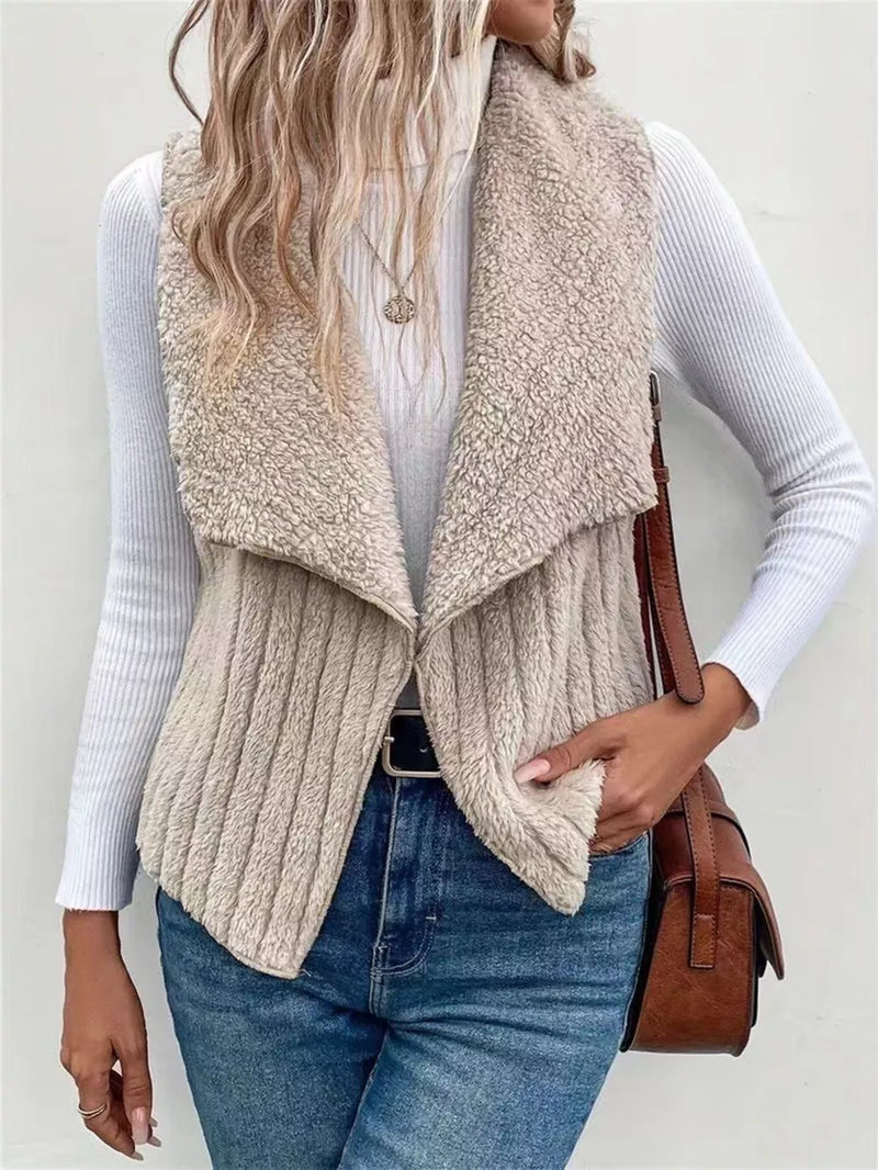 Cozy Fleece Open Front Vest Coat 2