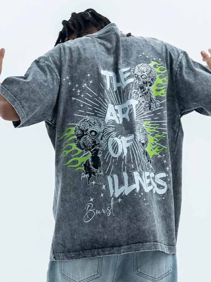 Men's Skull Graphic Round Neck Tee 2
