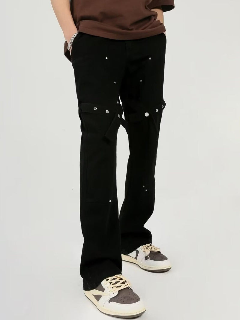 Men's Plus Size Studded Cargo Pants 3