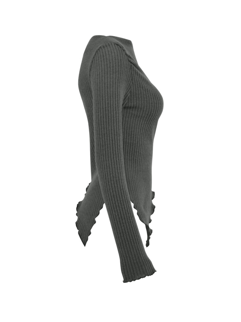 Asymmetrical One-Shoulder Ribbed Knit Top 5