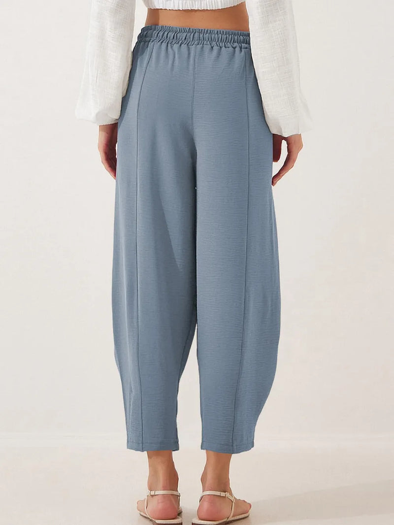 Drawstring Cropped Jogger Pants 2