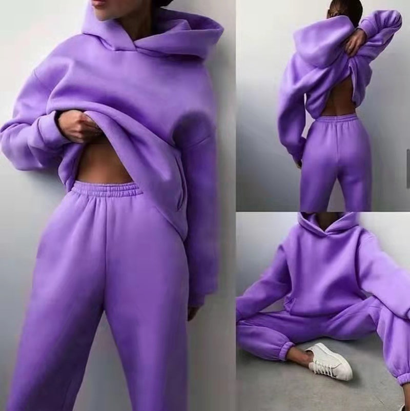 Mira Hooded Lounge Set — Purple