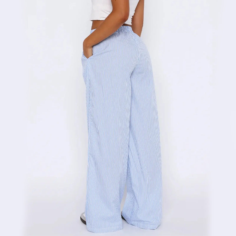 Callum Striped Relaxed Pants in Blue