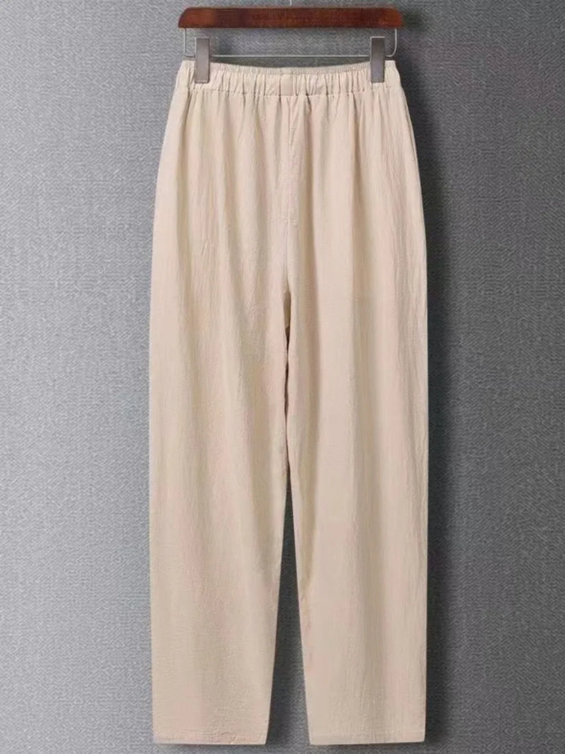 Men's Plus Size Drawstring Wide Leg Pants | Hazel & June Apricot