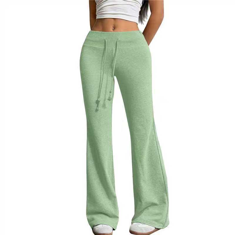 Drawstring Pleated Trousers — Light Green