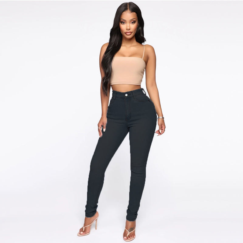 Harper High-Waist Pocket Jeans in Black