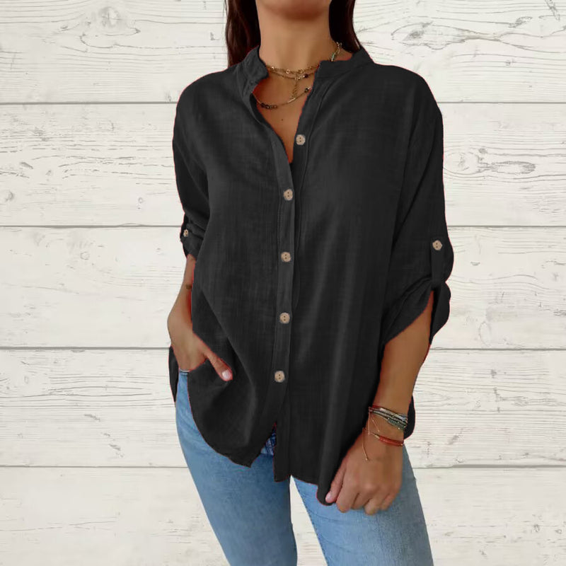 Margaux Linen Grandad Shirt 2