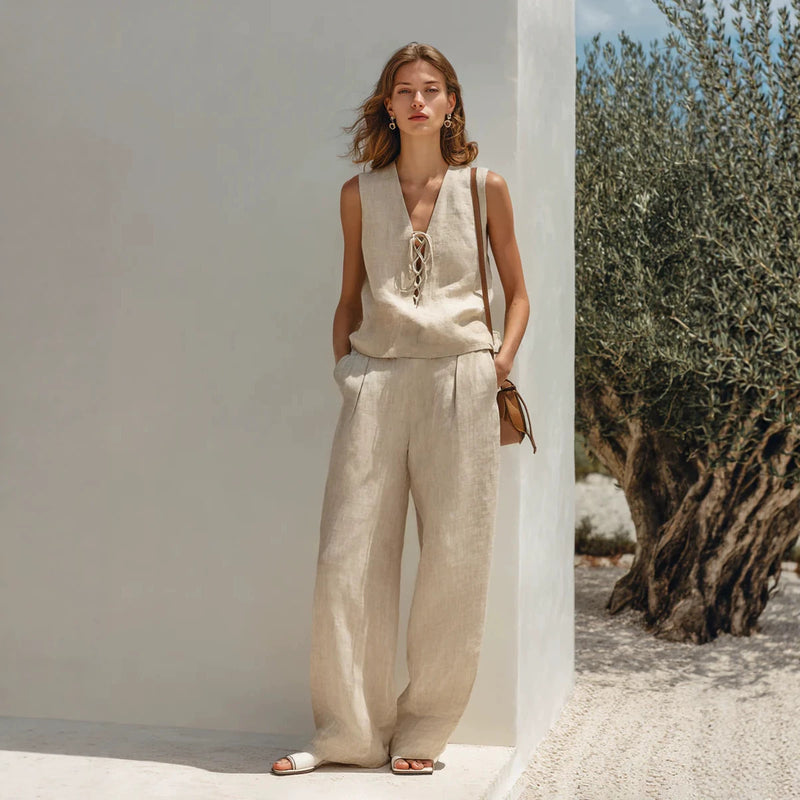 Liv Linen Top & Trouser Set 7
