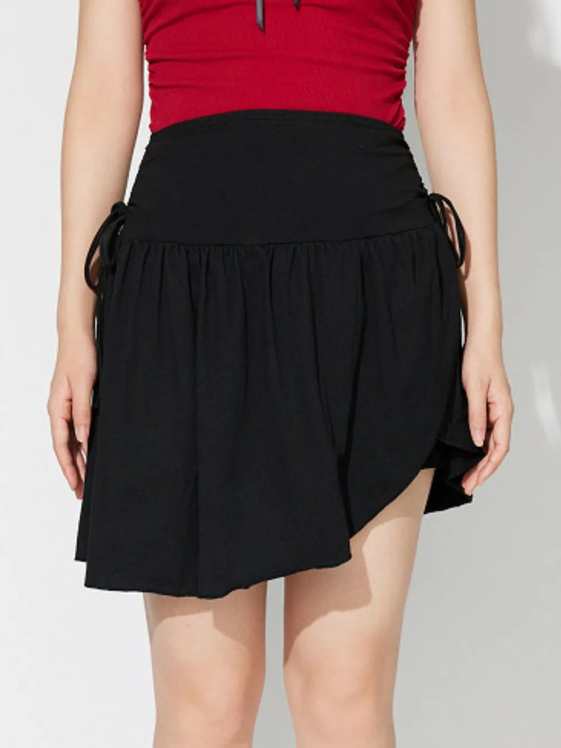 Side Tie Asymmetric Hem Mini Skirt 6