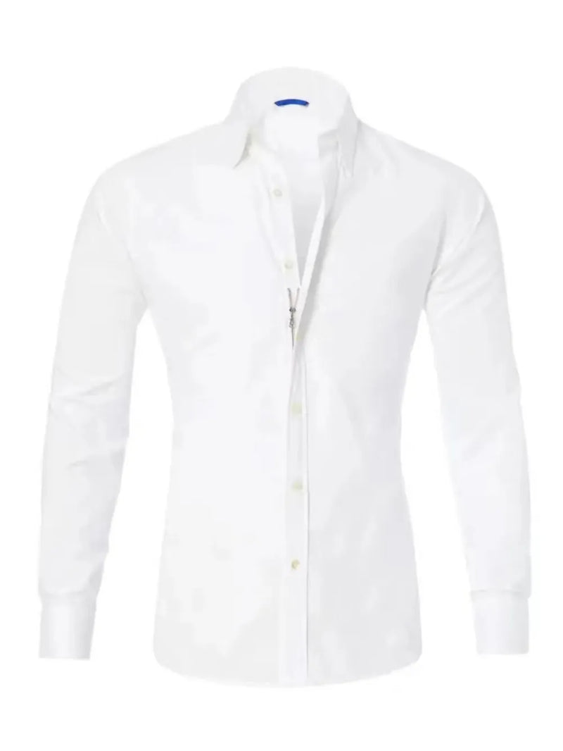 Men's Full Size Classic Button-Down Long Sleeve Business Shirt Plus Size 6