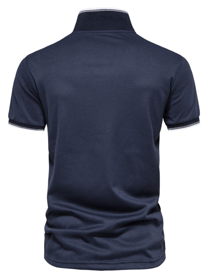 Men's Contrast Trim Short Sleeve Polo Shirt 2