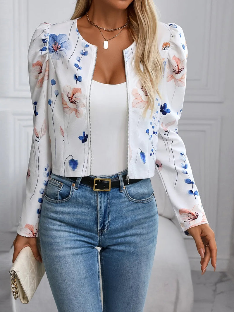 Printed Zip Up Long Sleeve Jacket 2