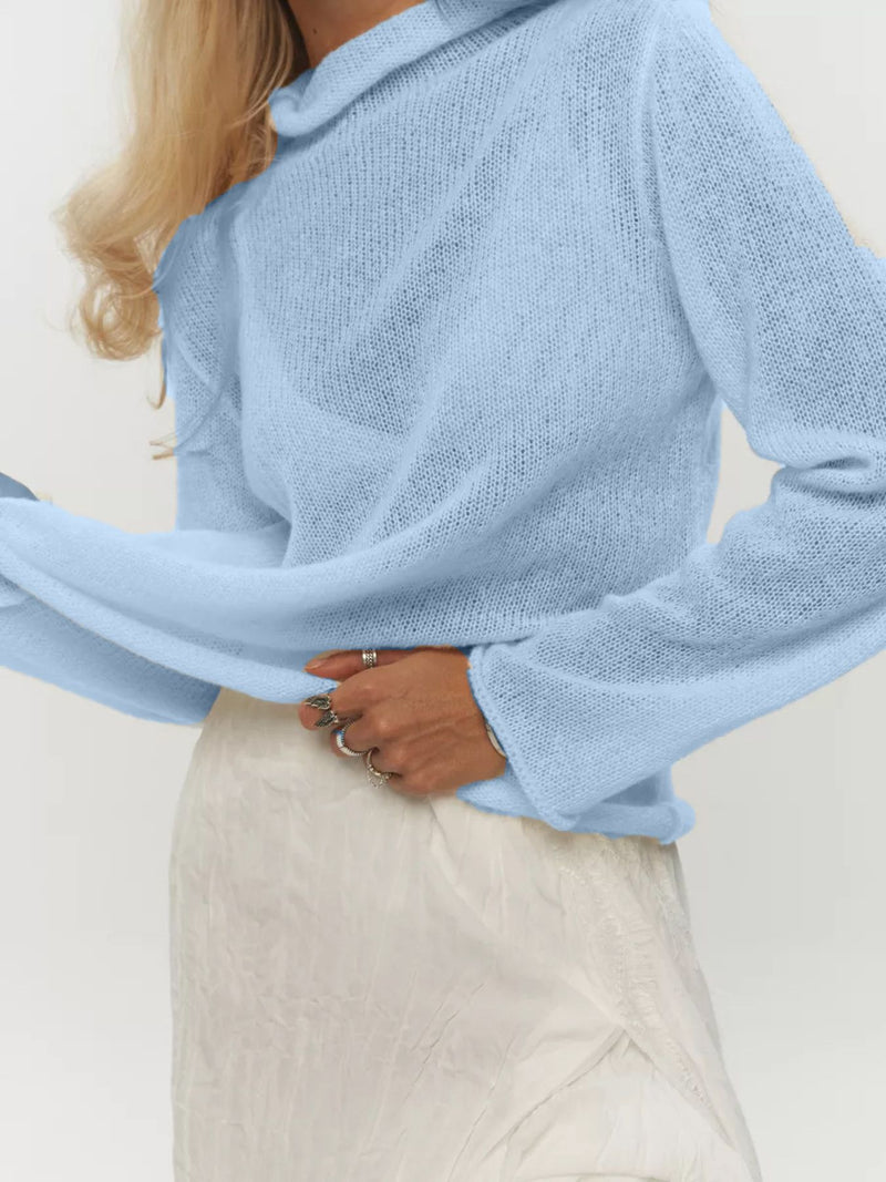 Mock Neck Long Sleeve Sweater | Hazel & June Blue