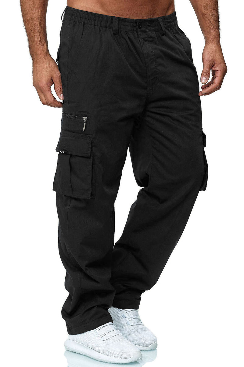 Kieran Multi-Pocket Cargo Pants — Black