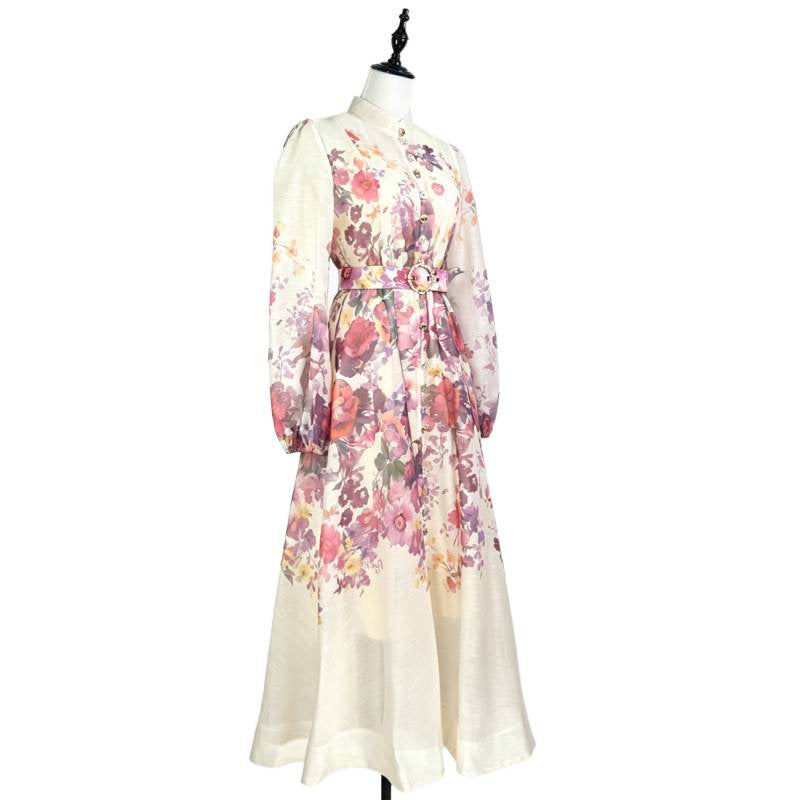 Delphine Puff-Sleeve Belted Dress 3