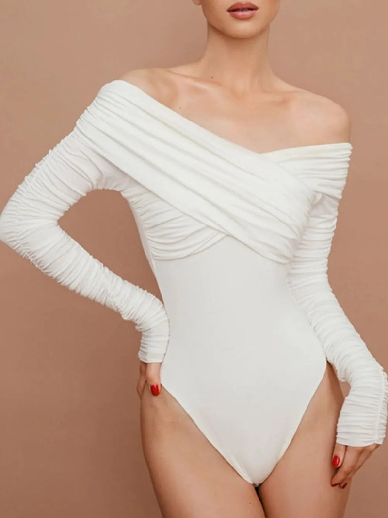 Off-Shoulder Long Sleeve Bodysuit 4