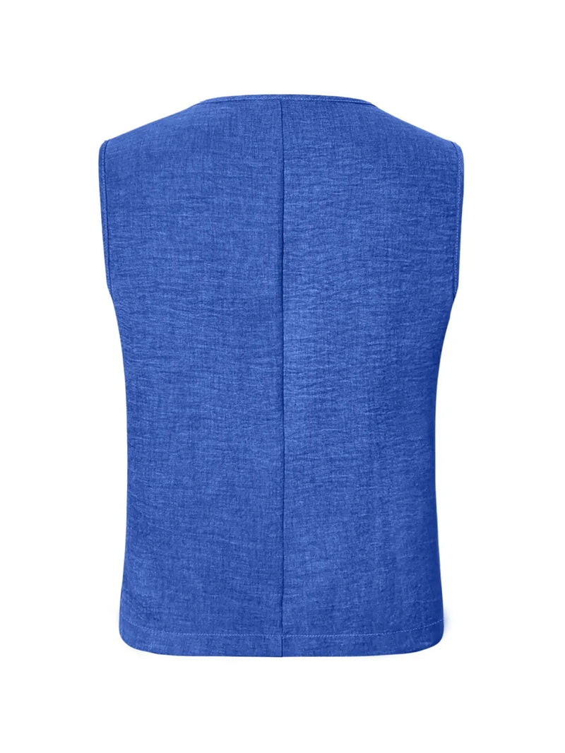 V-Neck Button Up Vest Coat 2