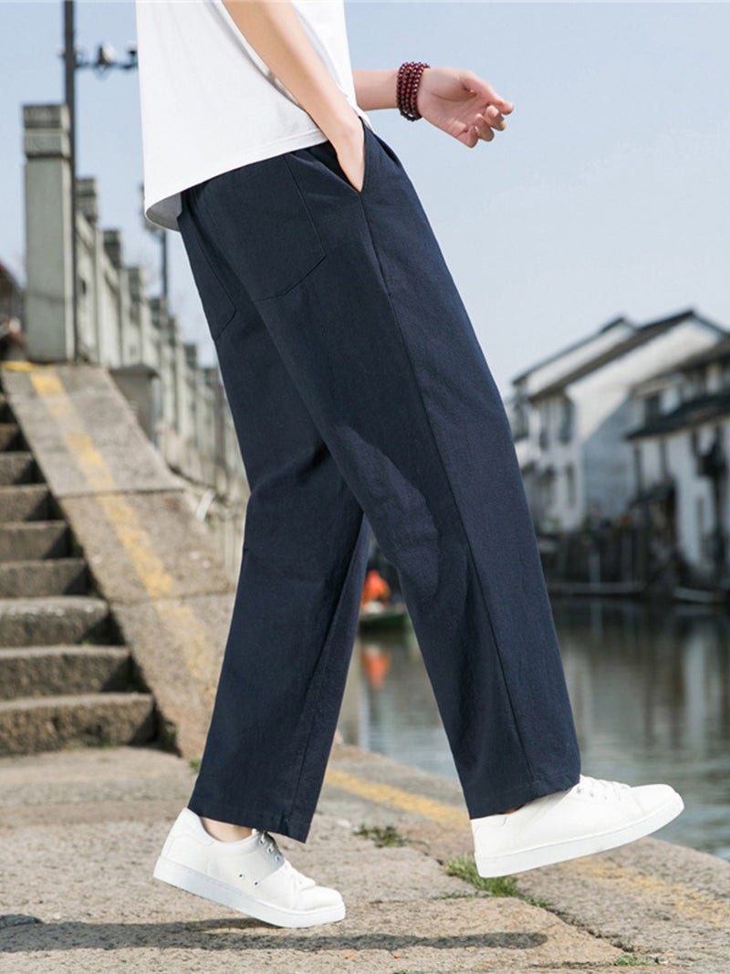 Men's Plus Size Loose Fit Drawstring Casual Pants 13