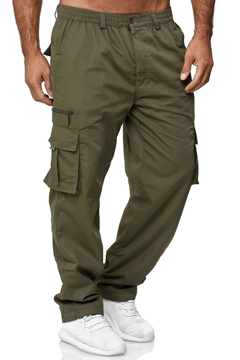 Kieran Multi-Pocket Cargo Pants — Army green