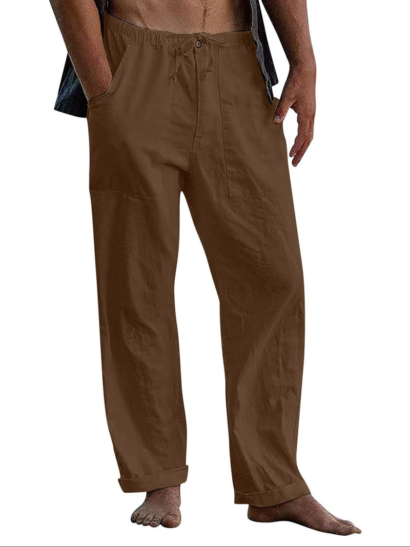 Men's Full Size Drawstring Straight Leg Pants Plus Size 4