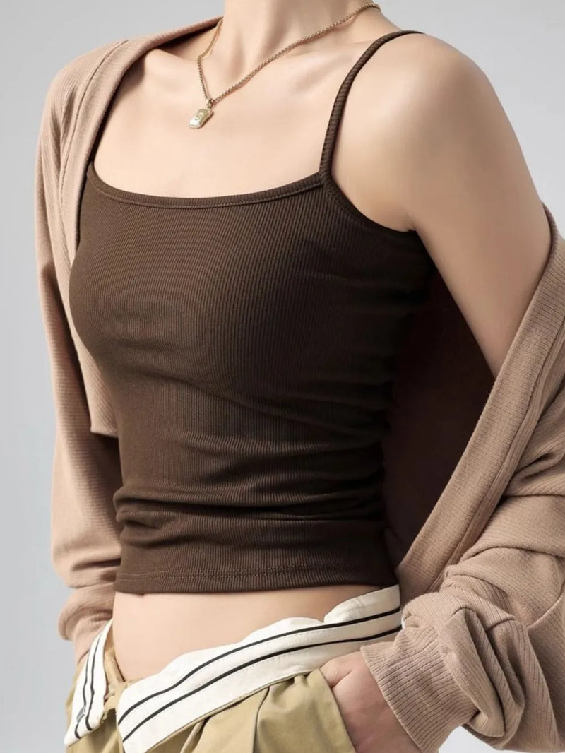 Ribbed Scoop Neck Cami Top 1