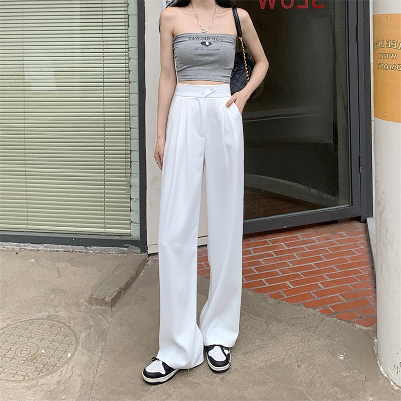 Clara Drape Wide Leg Pants — White