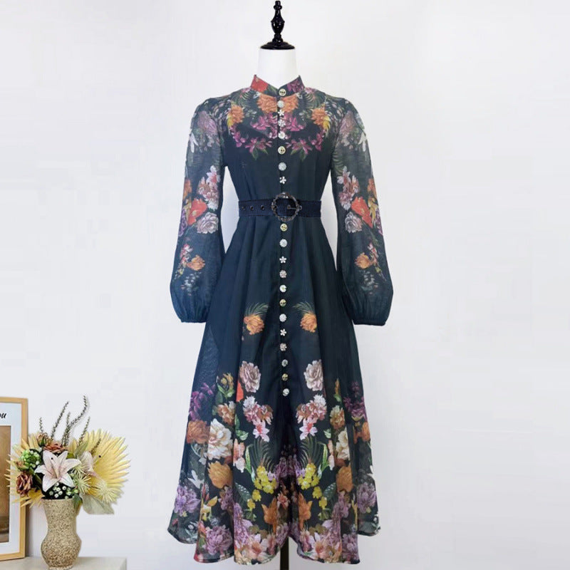 Delphine Puff-Sleeve Belted Dress 19