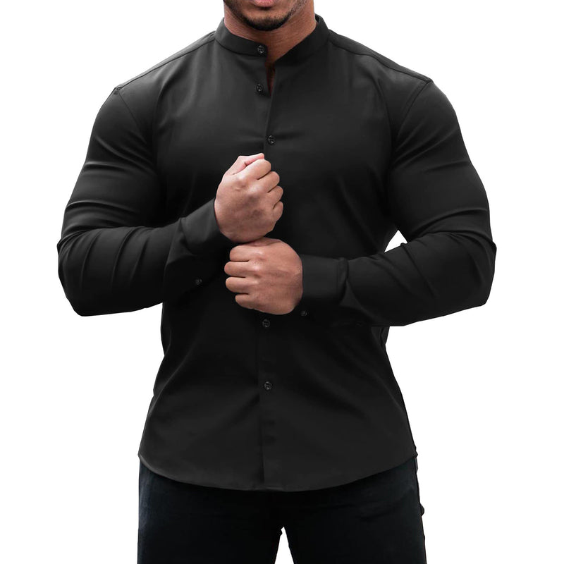 Cove White Button Down Shirt — Black
