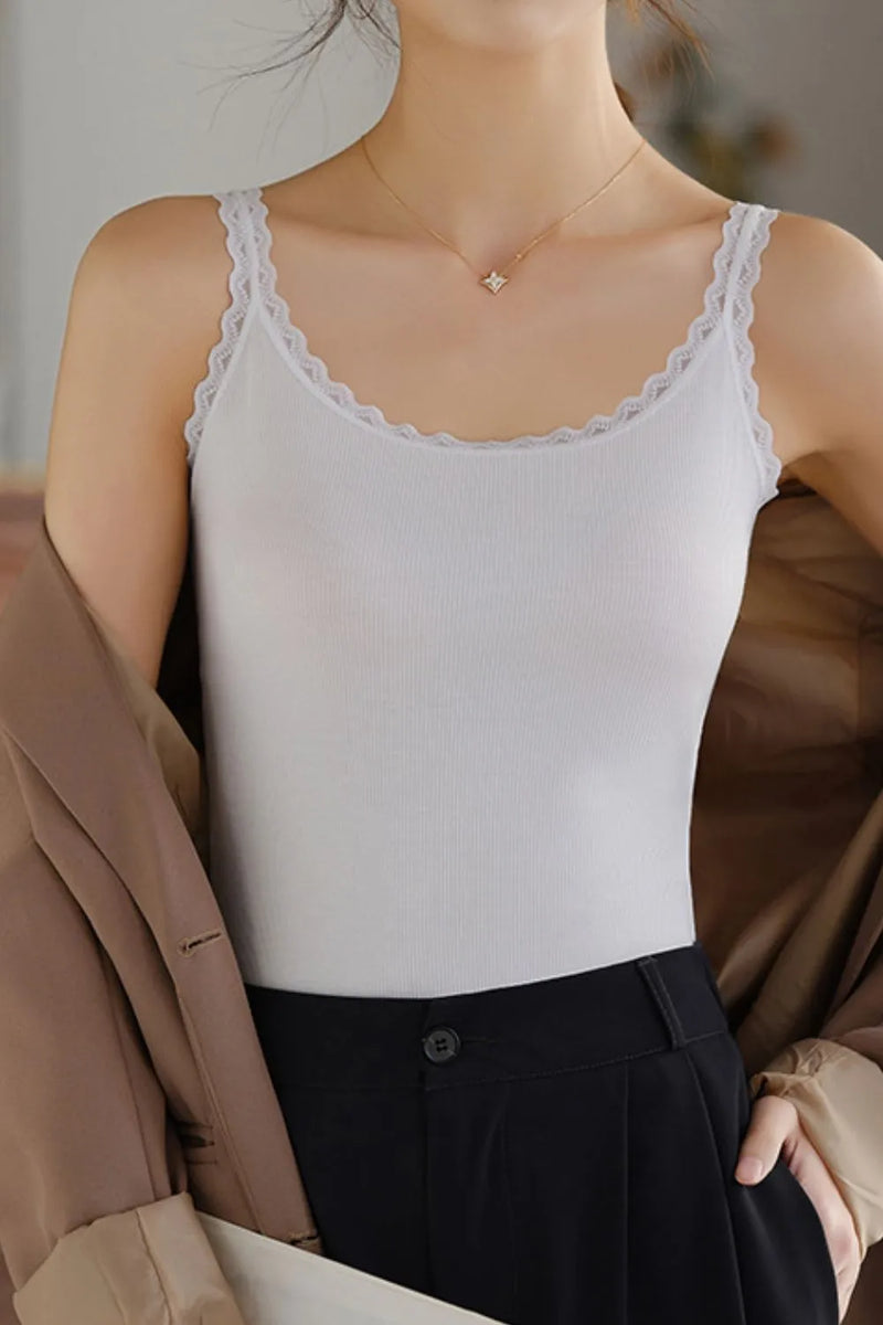 Lace Trim Scoop Neck Cami Top 5
