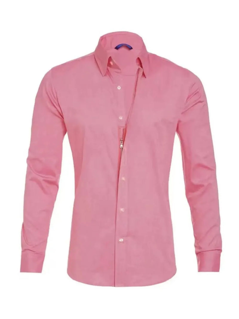 Men's Full Size Classic Button-Down Long Sleeve Business Shirt Plus Size 7