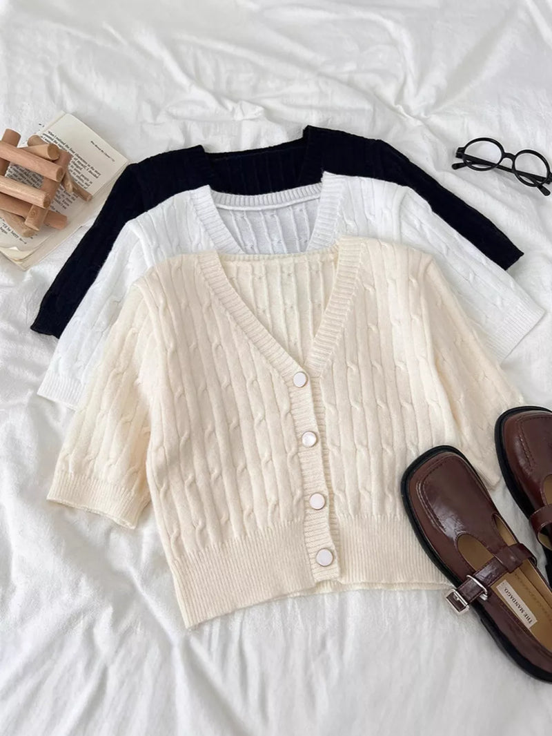 Texture Knit Button Down Cardigan 7