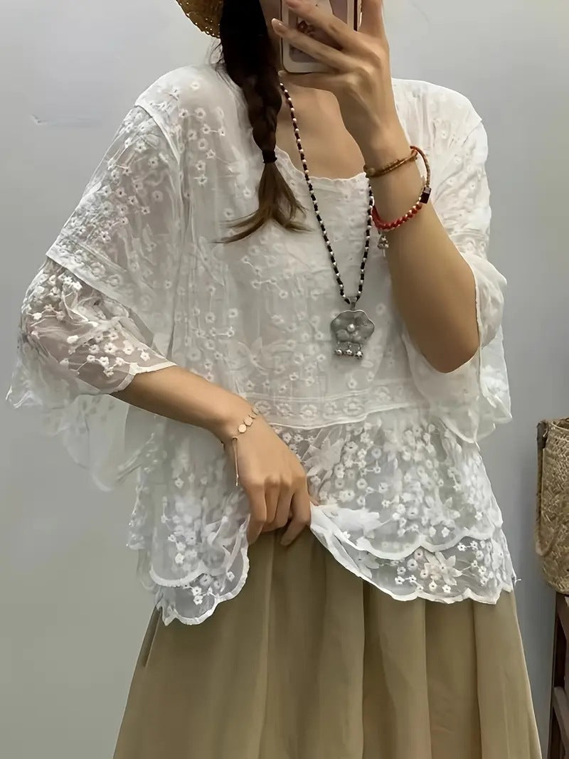 Wisteria Crochet Lace Top 3