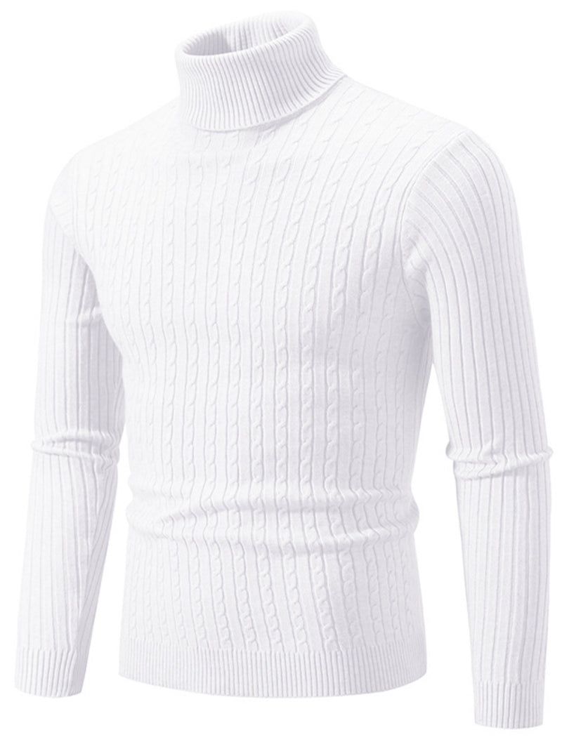 Men's Plus Size Ribbed Turtleneck Long Sleeve Sweater 2
