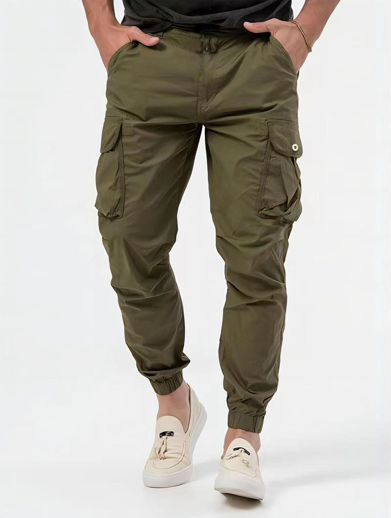 Beck Structured Cargo Trousers — Army Green
