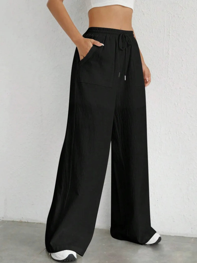 Drawstring Wide Leg Pants 7