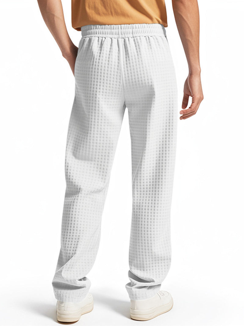 Men's Full Size Textured Drawstring Casual Pants Plus Size 3