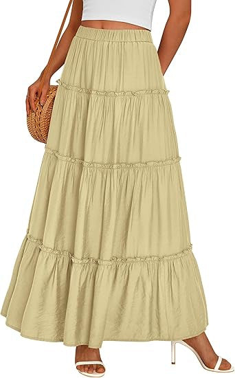 Esme Tiered Ruffle Prairie Maxi Skirt 6