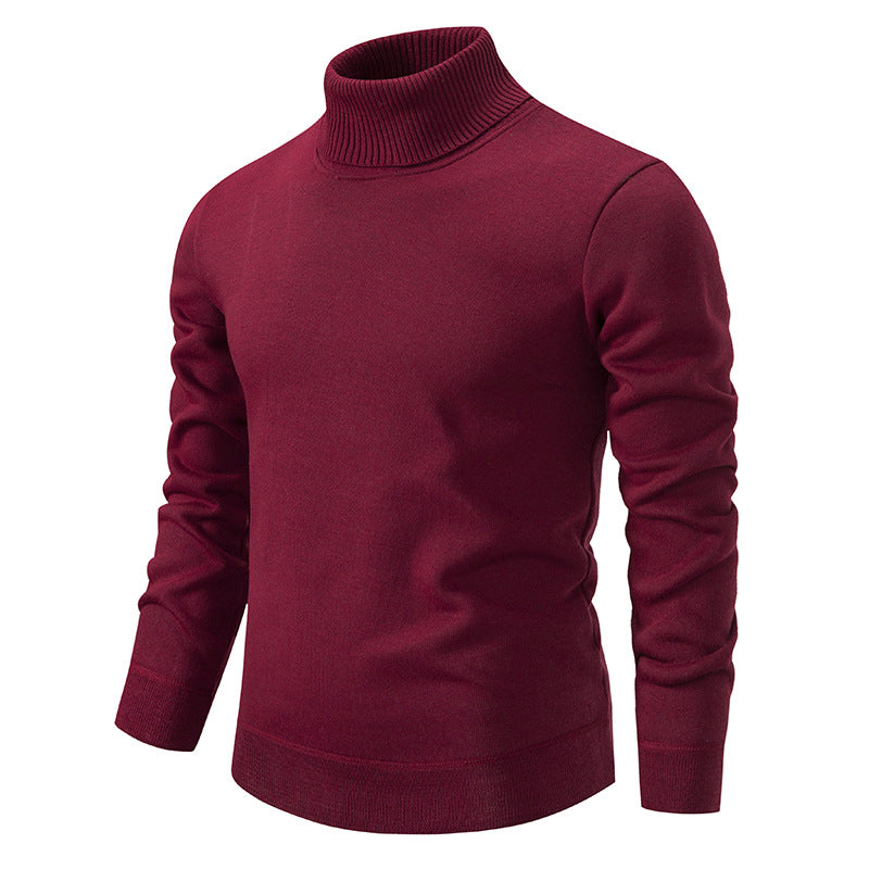 Mercer Black Turtleneck Sweater — Wine Red