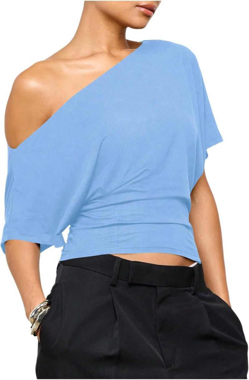 Livia Loose Summer Tee — Sky Blue
