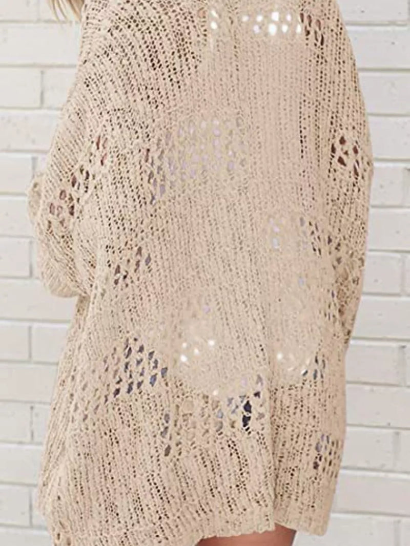 Openwork Open Front Lightweight Cardigan 5