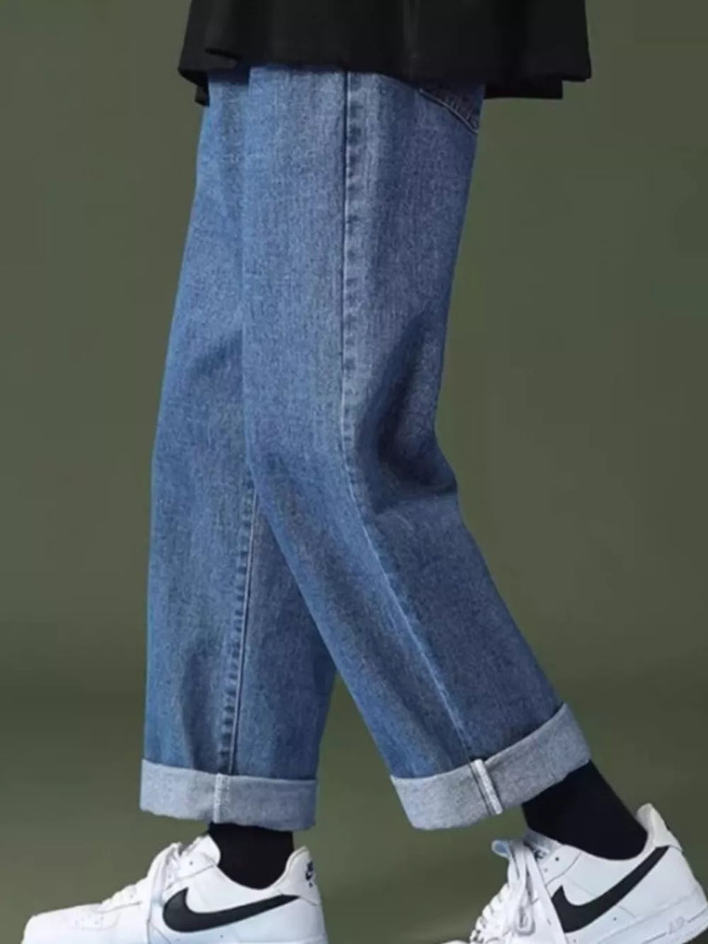 Men's Full Size Wash Wide Leg Jeans Plus Size 2