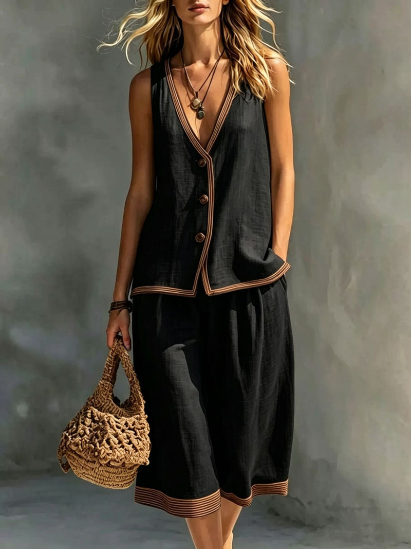 Brisa Knit Vest & Shorts Two-Piece Set