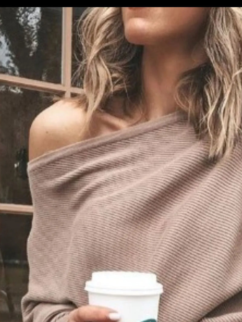 Single Shoulder Ribbed Knit Top 7