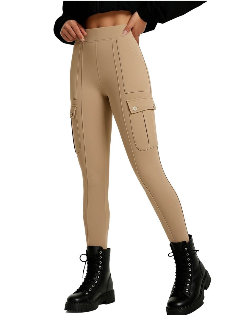 High Waist Active Pants | Hazel & June Khaki