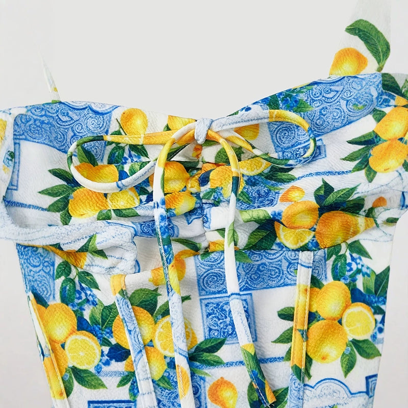 Amalfi Lemon Corset Sundress 4
