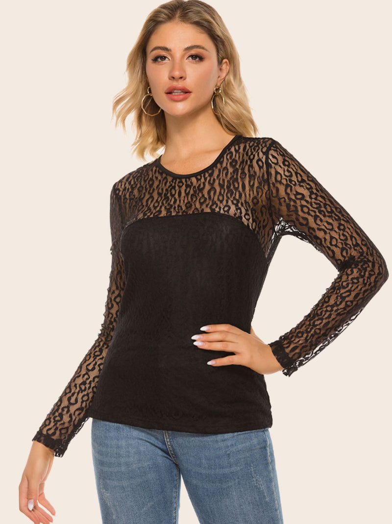 Lace Yoke Spliced Top 4