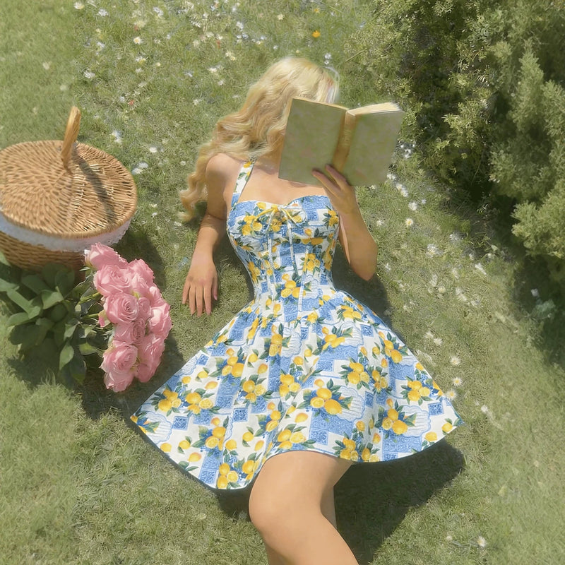 Amalfi Lemon Corset Sundress 3