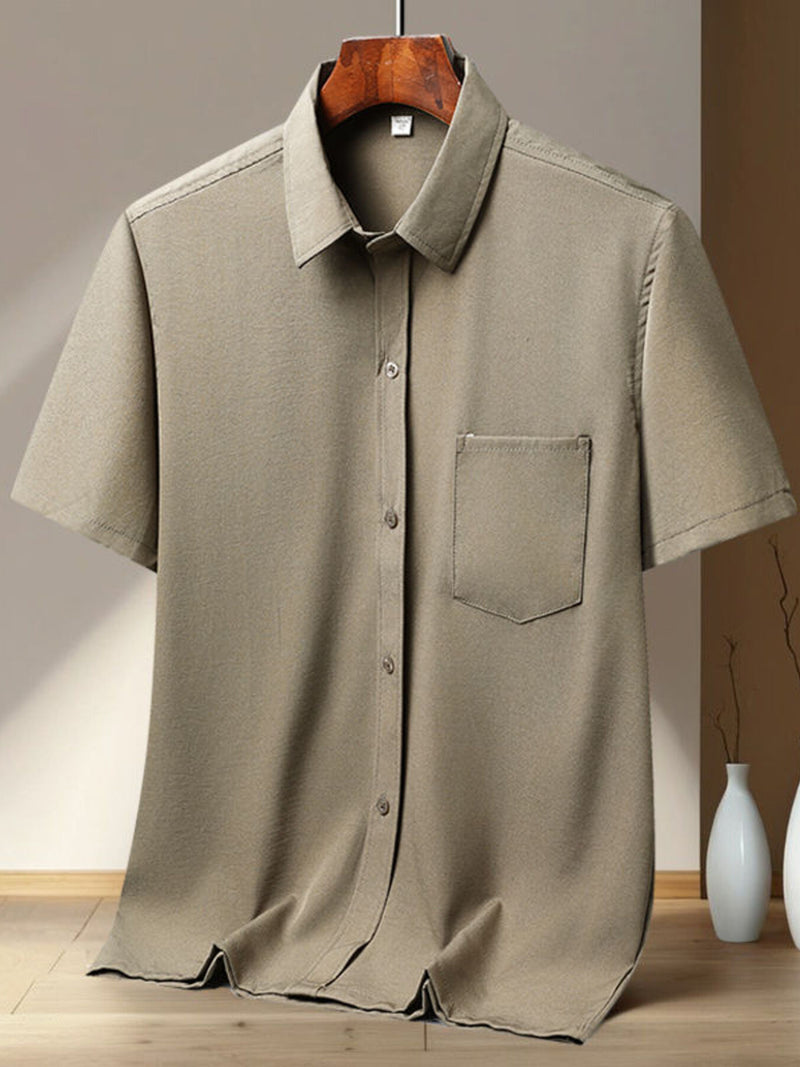 Men's Full Size Button Up Short Sleeve Shirt Plus Size 2